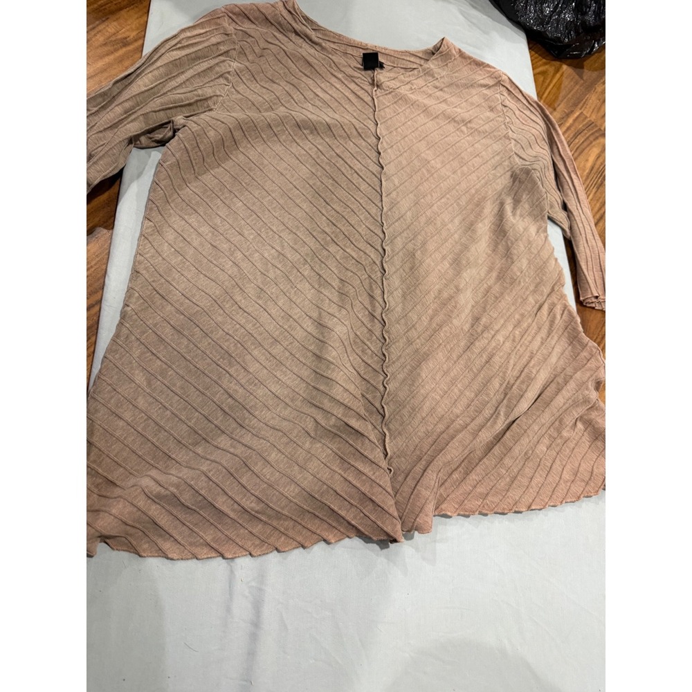 Gorpcore Women Focus Casual Life Ribbed Knit Top L Tan